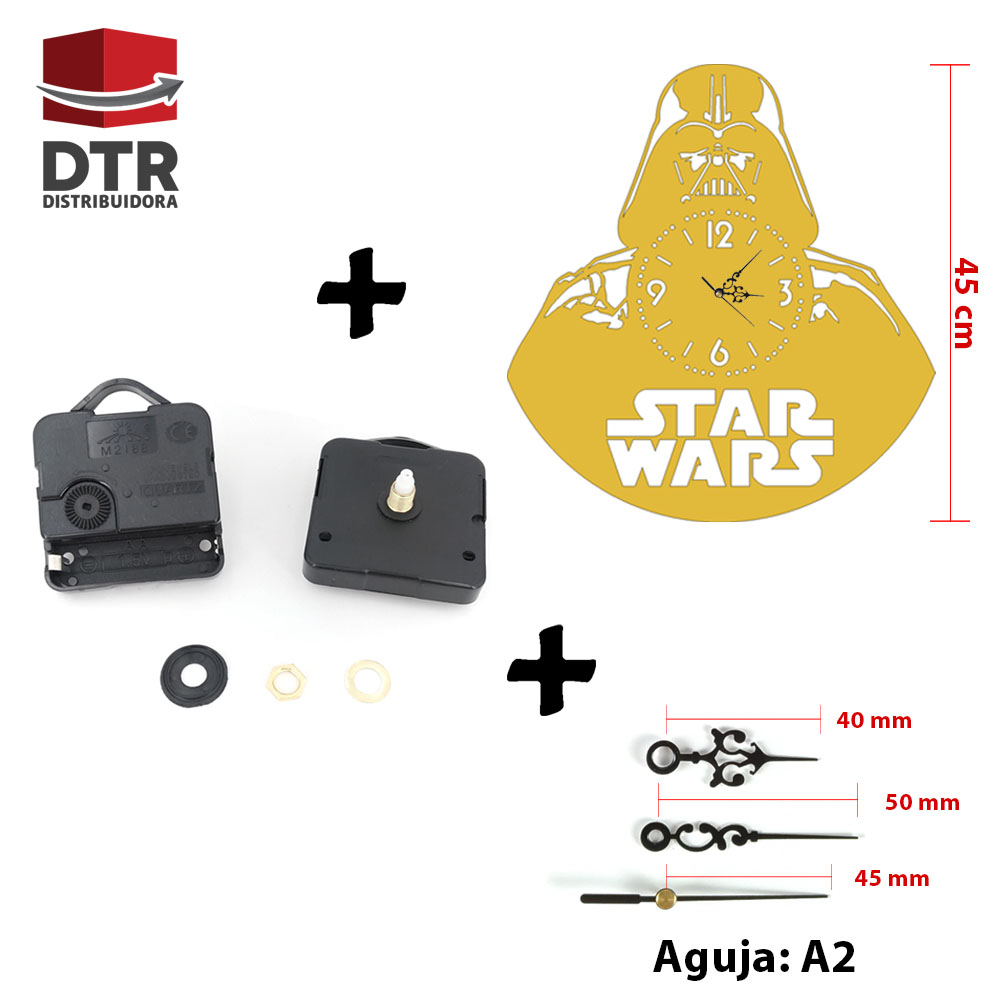 Frente de reloj - Diseño: Star Wars - Medidas: 45 cm de diámetro - Material: MDF 3 mm